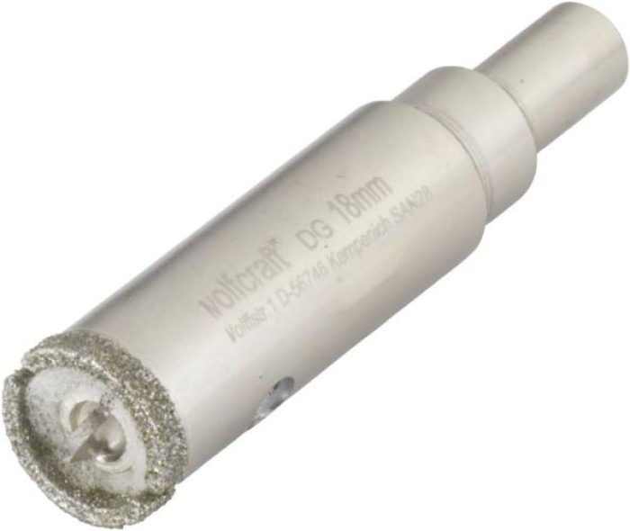 wolfcraft Ceramic Diamant-Lochsäge, Bohrkrone inkl. Zentrierbohrer für den Akkuschrauber, DM 18mm, 5920000