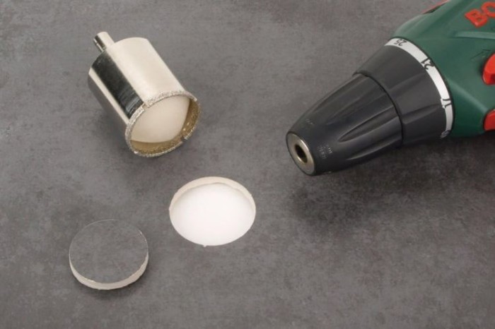 wolfcraft Ceramic Diamant-Lochsäge, Bohrkrone inkl. Zentrierbohrer für den Akkuschrauber, DM 18mm, 5920000