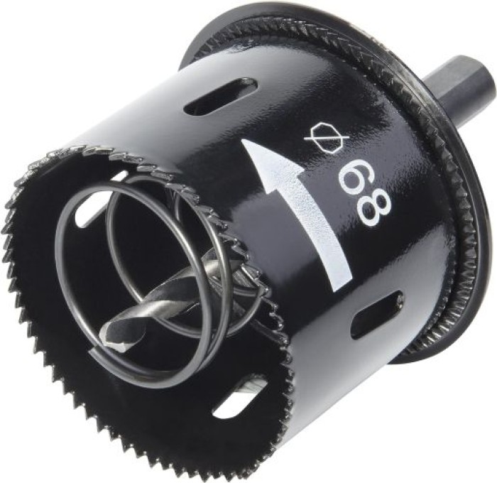 wolfcraft Lochsäge mit Auswerfer und Randsenker, DM 68 mm, Schnitttiefe 44 mm, 2158000