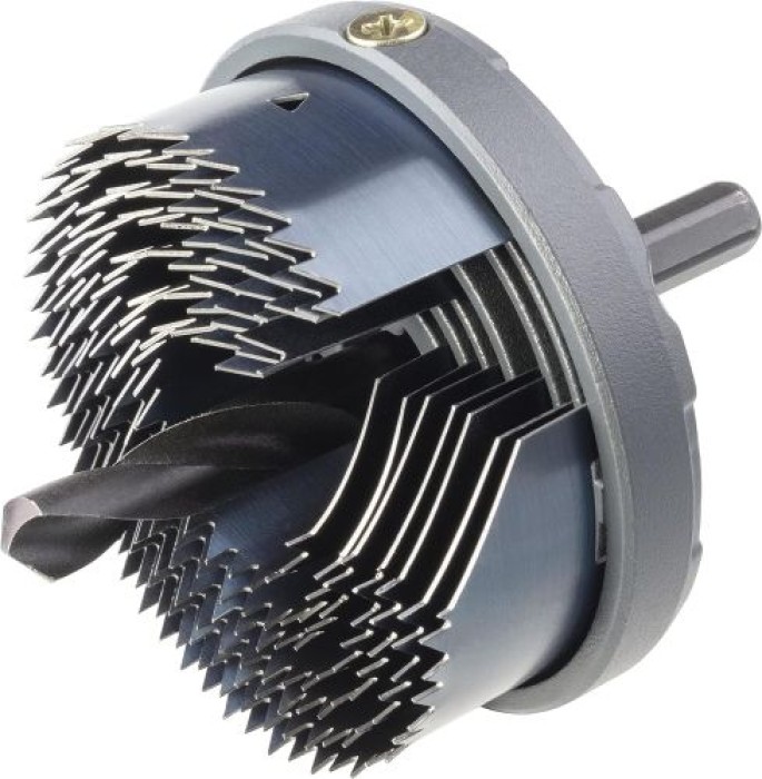wolfcraft Mehrkranzlochsäge, DM 25-62 mm, mit 7 Schnellwechsel-Einsätzen, Schnitttiefe 18 mm, 2161000