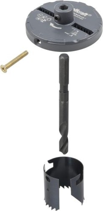 wolfcraft Mehrkranzlochsäge, DM 25-62 mm, mit 7 Schnellwechsel-Einsätzen, Schnitttiefe 18 mm, 2161000