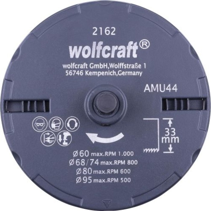 wolfcraft Mehrkranzlochsäge, DM 60-95 mm, mit 5 Schnellwechsel-Einsätzen, Schnitttiefe 33 mm, 2162000