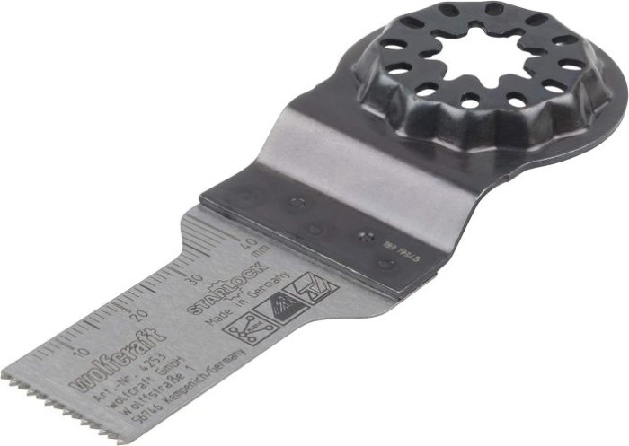 wolfcraft Tauchsägeblatt „Expert“ BiM, STARLOCK-Aufnahme, Kunststoff, Gipskarton, Holz mit Nägeln, 4253000