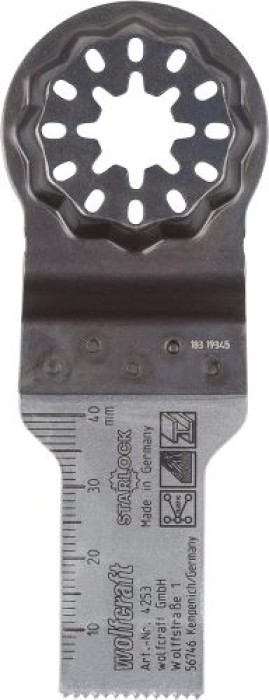 wolfcraft Tauchsägeblatt „Expert“ BiM, STARLOCK-Aufnahme, Kunststoff, Gipskarton, Holz mit Nägeln, 4253000