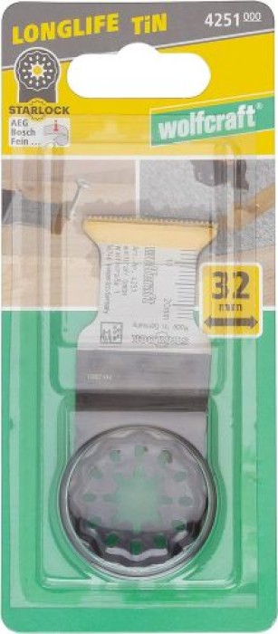 wolfcraft Tauchsägeblatt ˮExpertˮ HM TiN, STARLOCK-Aufnahme, Aluminium, Edelstahl, 4251000